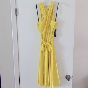NWT Tahari Dress - Halter - Lemon Yellow
